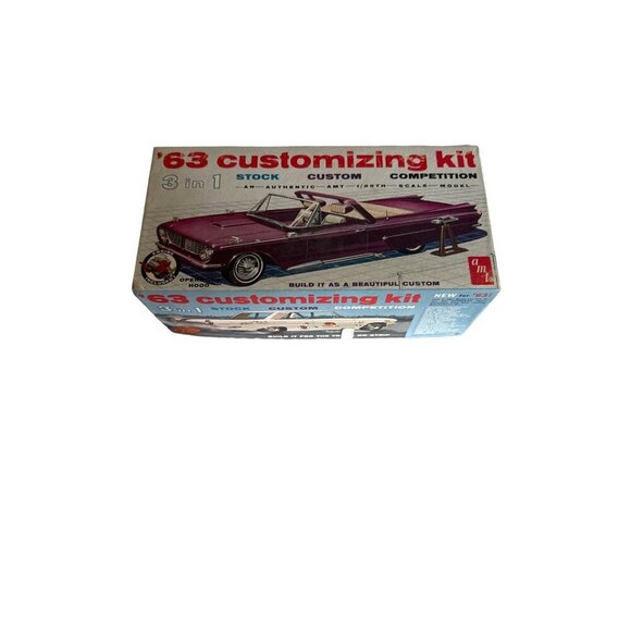 Vintage AMT '63 Customizing Kit Buick Electra 225 Convertible 3 In 1 Model Car - Picture 1 of 10